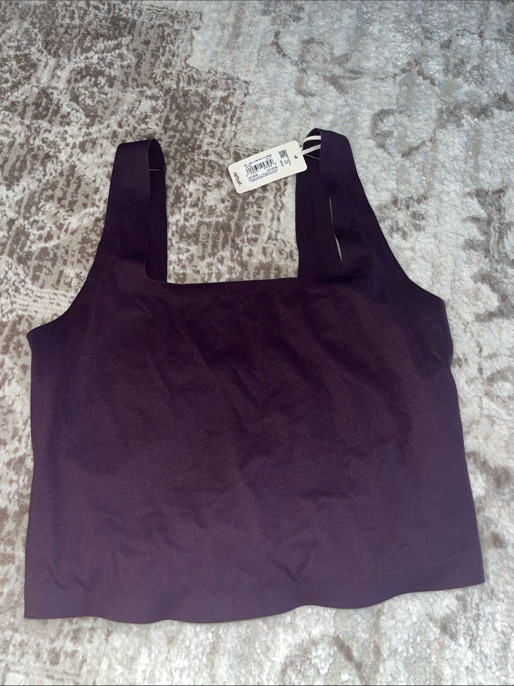 aerie Square Neck Crop Tank Top - Plum